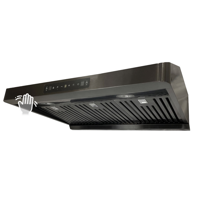 30" 800 CFM Black Stainless Steel Gesture Control Under Mount Range Hood PRO-BF15BS - RenoShop