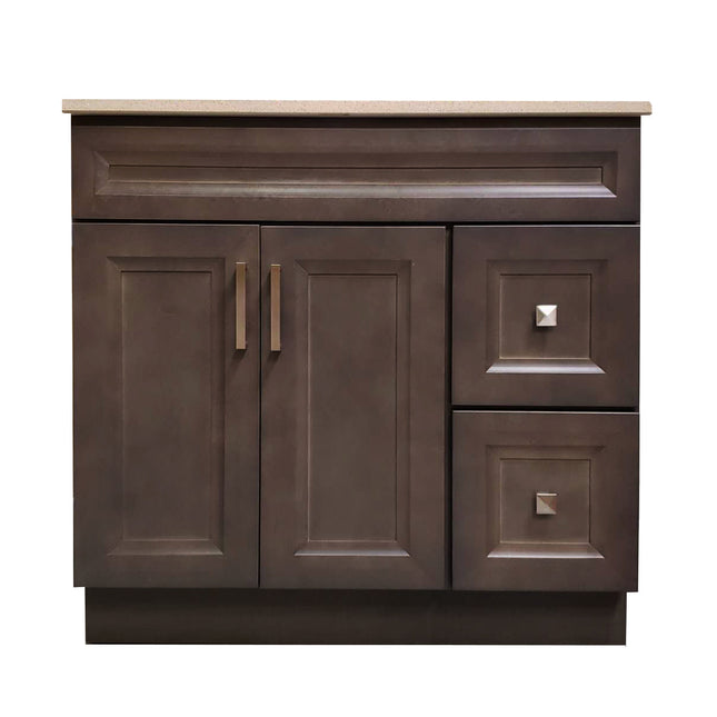 Crown VSB K10 Solid Wood Bathroom Vanity with Quartz Top & Sink - RenoShop