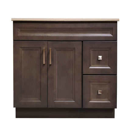 Crown VSB K10 Solid Wood Bathroom Vanity with Quartz Top & Sink - Crown Home
