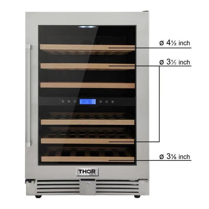 24" Dual Zone Indoor/Outdoor 46 Bottle Wine Cooler TWC2401DO - RenoShop