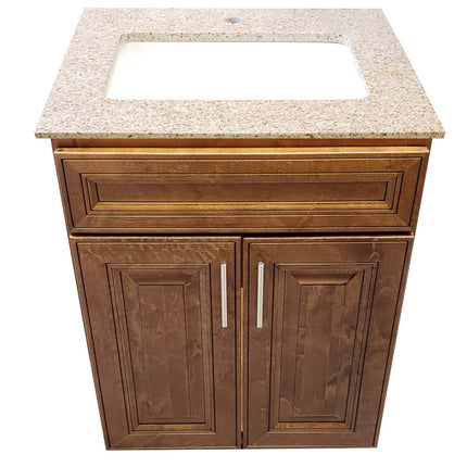 Crown VSB K08 Solid Wood Bathroom Vanity with Quartz Top & Sink - RenoShop