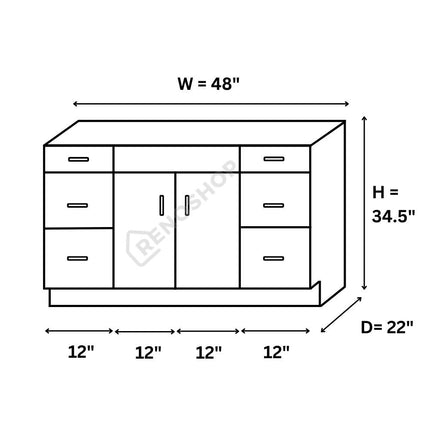 K10 Solid Wood Bathroom Vanity 48 Inches with Quartz Top & Sink