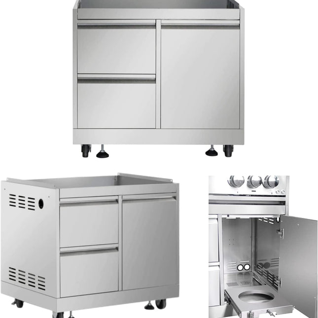THOR 2-Pc Pro Style Stainless Steel Modular BBQ Outdoor Kitchen Suite - RenoShop