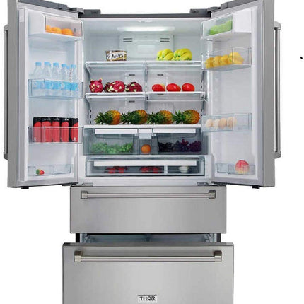 CRTK 36-4 - Pack (Fridge, Range Hood, Gas Range & Dishwasher) Stainless Steel Kitchen Set - RenoShop