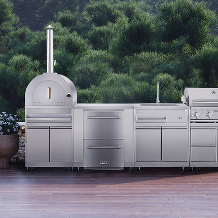 THOR 6-Pc Pro Style Stainless Steel Modular Outdoor Kitchen Suite w/ pizza oven 6Pc-2 - RenoShop
