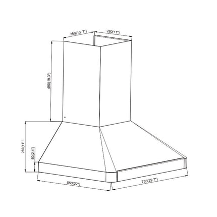 30" 850 CFM Black Stainless Steel Gesture Control Wall Mount Range Hood PRO-B15BS - RenoShop