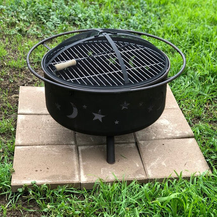 Crown Firepit, Steel Outdoor BBQ Wood Burning