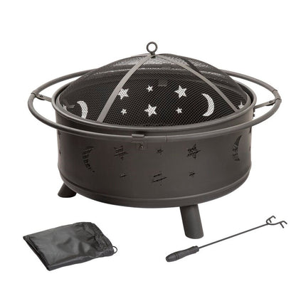 Crown Firepit, Steel Outdoor BBQ Wood Burning