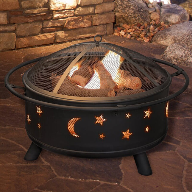 Crown Firepit, Steel Outdoor BBQ Wood Burning