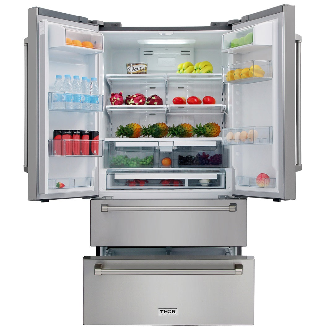 36" Counter Depth French door Stainless Steel Refrigerator HRF3601F - Open Box (Like New) - RenoShop