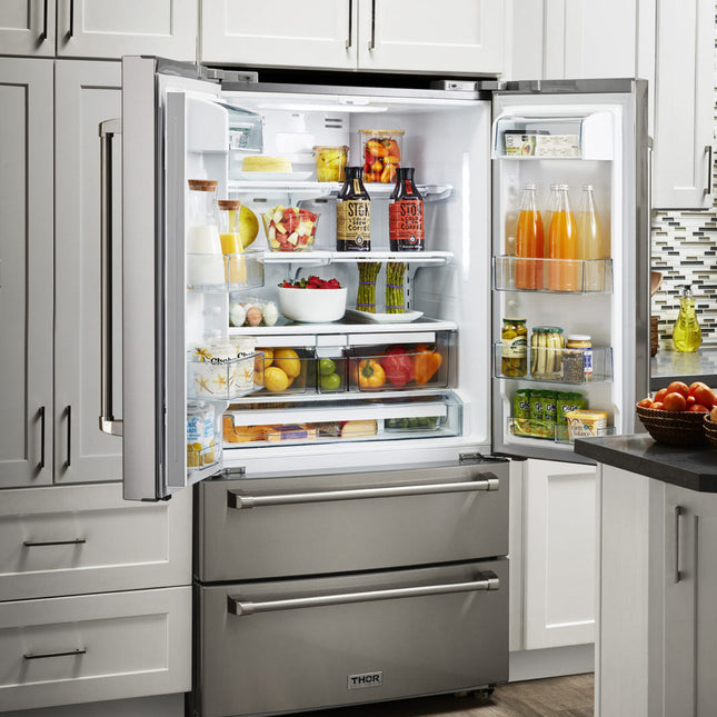 36" Counter Depth French door Stainless Steel Refrigerator HRF3601F - Open Box (Like New) - RenoShop
