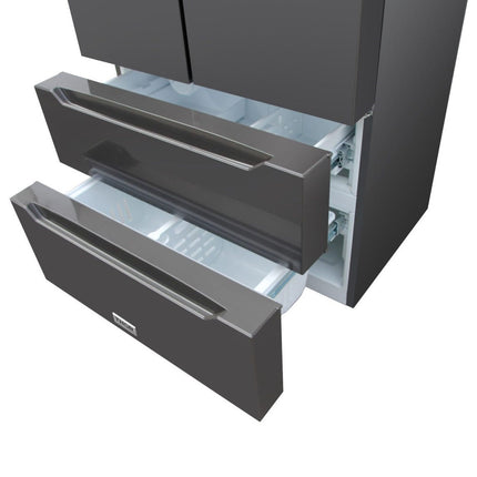 Thor Kitchen HRF3602BS 36" Counter Depth French Door Black Stainless Steel Refrigerator - RenoShop