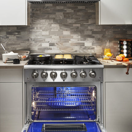 36" Professional Stainless Steel Dual Fuel Range HRD3606U - RenoShop