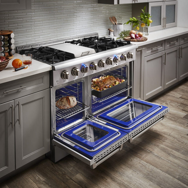48" Professional Double Oven Dual Fuel Range HRD4803U - RenoShop