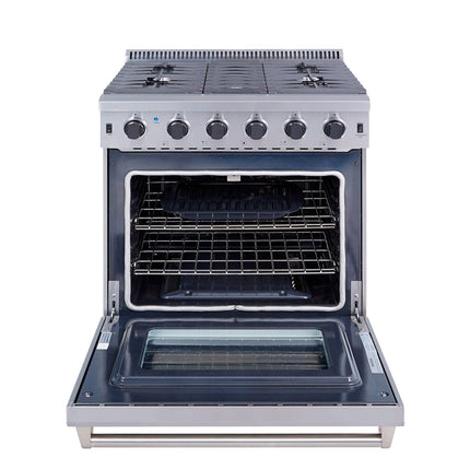 Appliance Package, 4 Piece, 36" Fridge, 30" Gas Range, Range Hood & Dishwasher) Stainless Steel Kitchen Set,  BRTK 30-4 - RenoShop