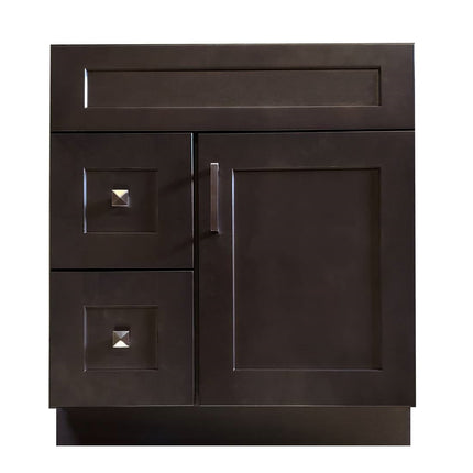 Crown VSD30L 30" Solid Wood Bathroom Vanity with Quartz Top & Sink - RenoShop