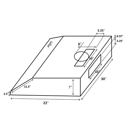 30 inches under cabinet range hood - PRO-BF03 - Dimension Image