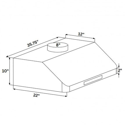 36" 900 CFM Powerful Stainless Steel Range Hood PRO-R01 - RenoShop