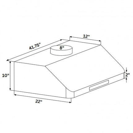 42" 900 CFM Powerful Stainless Steel Range Hood PRO-R01 - RenoShop