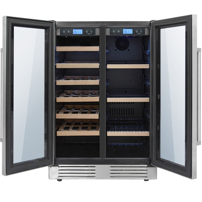 Thor Kitchen TBC2401DI 24 Inch Under Counter French Door Dual Zone Wine Cooler - RenoShop