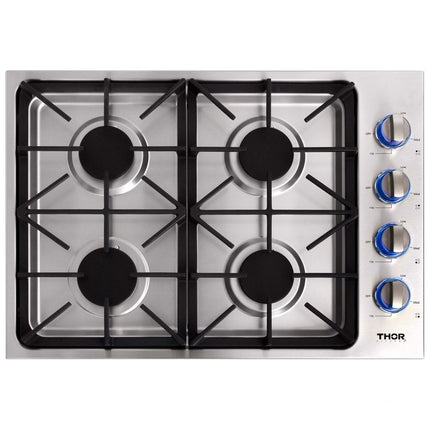 Thor Kitchen TGC3001 30" 4 Burner Drop-In Stainless Steel Gas Cooktop