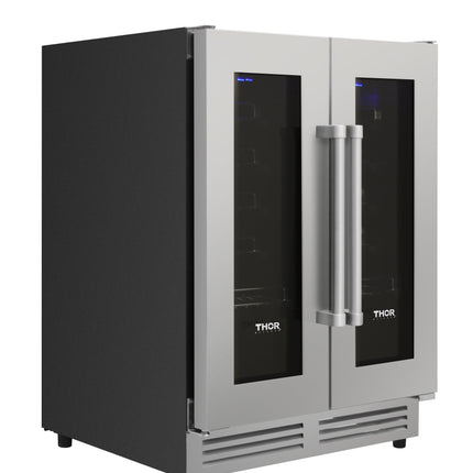 Thor Kitchen TWC2402 42 Bottle Dual Zone French Door Built-in Wine Cooler - RenoShop