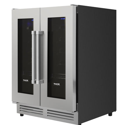 Thor Kitchen TWC2402 42 Bottle Dual Zone French Door Built-in Wine Cooler - RenoShop