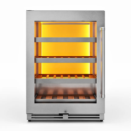 24 Inch Single Zone Wine Cooler, Left Swing, 45 Wine Bottle Capacity – TWC24UL-LH - Crown Home Canada