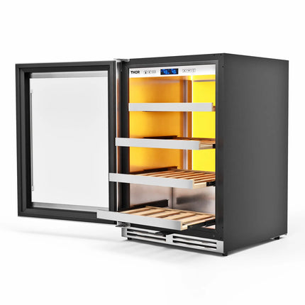 24 Inch Single Zone Wine Cooler, Left Swing, 45 Wine Bottle Capacity – TWC24UL-LH - Crown Home Canada