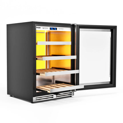 24 Inch Single Zone Wine Cooler, 45 Wine Bottle Capacity – TWC24UL - Crown Home Canada