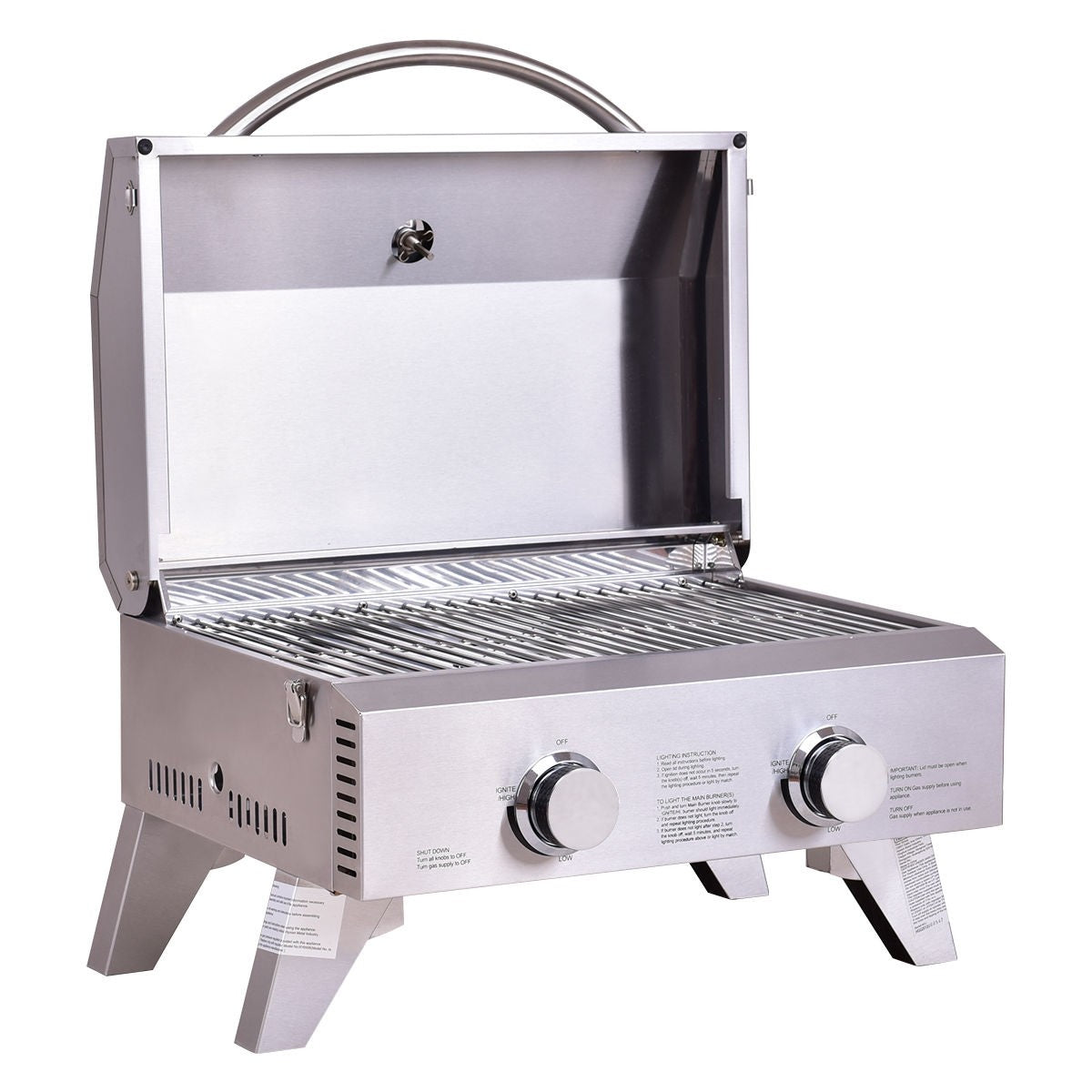 THOR Kitchen HGG2012U Two Burner 20000 BTUs Portable BBQ Grill with Propane