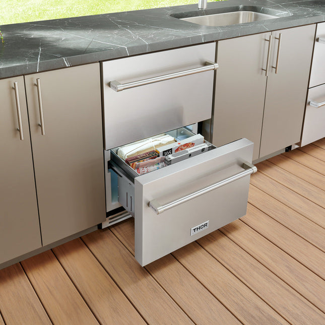 24-Inch Indoor Outdoor Freezer Drawer in Stainless Steel TRZ24U - RenoShop