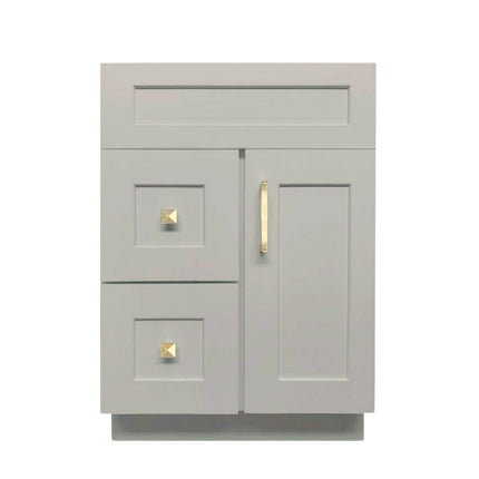 24" Solid Wood Bathroom Vanity with Quartz Top & Sink VSD24L - Crown Home Canada