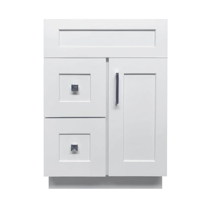Crown VSD24L 24" Solid Wood Bathroom Vanity with Quartz Top & Sink - RenoShop