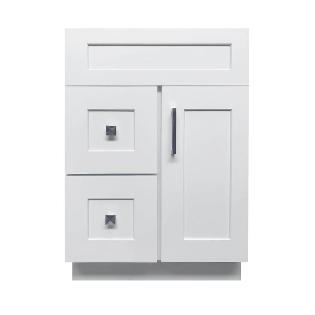 Crown VSD24L 24" Solid Wood Bathroom Vanity with Quartz Top & Sink - RenoShop