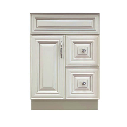 24" Solid Wood Bathroom Vanity with Quartz Top & Sink VSD24R - Crown Home Canada