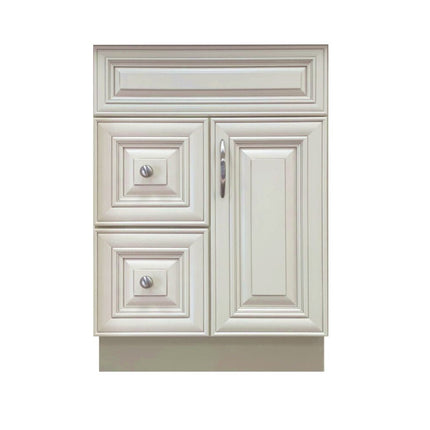 24" Solid Wood Bathroom Vanity with Quartz Top & Sink VSD24L - Crown Home Canada