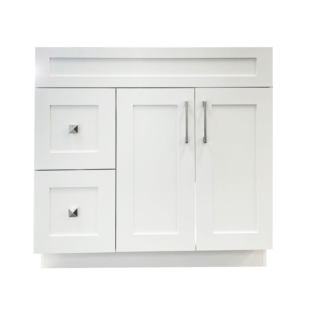 36" Solid MDF Bathroom Vanity with Quartz Top & Sink VSD36L - RenoShop