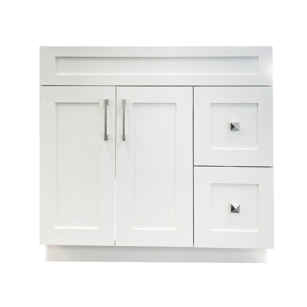 36" Solid MDF Bathroom Vanity with Quartz Top & Sink VSD36R - RenoShop