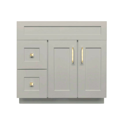 36" Solid Wood Bathroom Vanity with Quartz Top & Sink VSD36L - Crown Home Canada