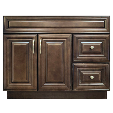 Crown VSD36R 36" Solid Wood Bathroom Vanity with Quartz Top & Sink - RenoShop