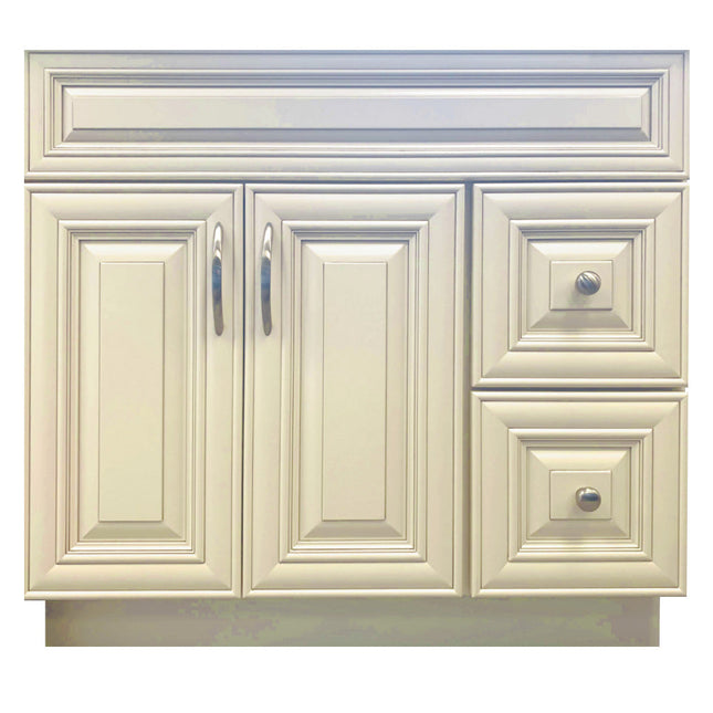 Crown VSD36R 36" Solid Wood Bathroom Vanity with Quartz Top & Sink - RenoShop