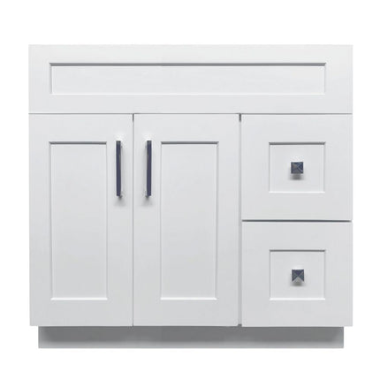 36" Solid Wood Bathroom Vanity with Quartz Top & Sink VSD36R - Crown Home Canada