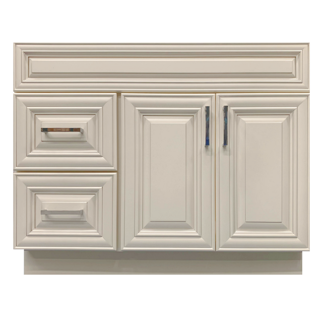 Crown VSD42L 42" Solid Wood Bathroom Vanity with Quartz Top & Sink - RenoShop