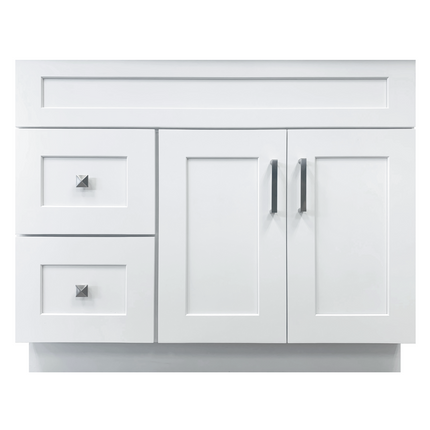 Crown VSD42L 42" Solid Wood Bathroom Vanity with Quartz Top & Sink - RenoShop