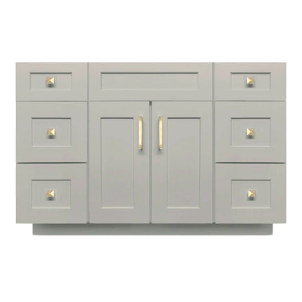54" Solid Wood Bathroom Vanity with Quartz Top & Sink VSD54 - Crown Home Canada