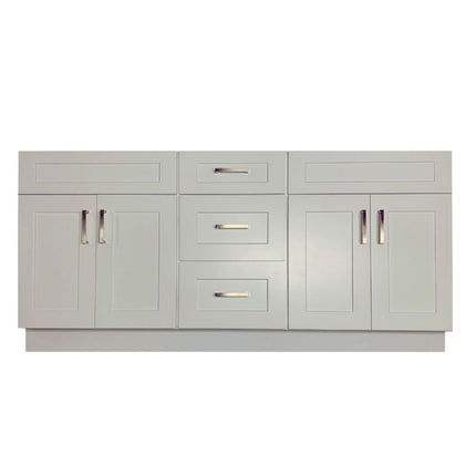 60" Solid Wood Double Sink Bathroom Vanity with Quartz Top & Sink VSD60DD - Crown Home Canada