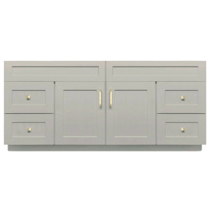 72" Solid Wood Single Sink Bathroom Vanity with Quartz Top & Sink, VSD72D - Crown Home Canada