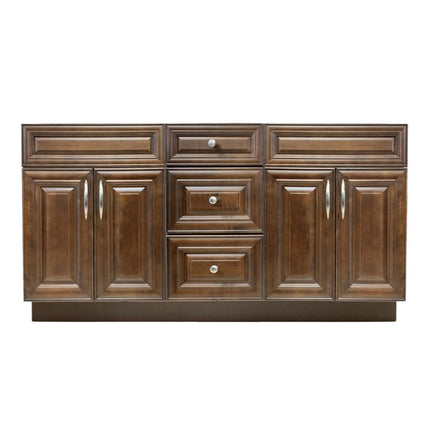 72" Solid Wood Double Sink Bathroom Vanity with Quartz Top & Sink VSD72DD - Crown Home Canada