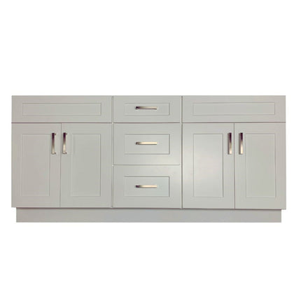 72" Solid Wood Double Sink Bathroom Vanity with Quartz Top & Sink VSD72DD - Crown Home Canada